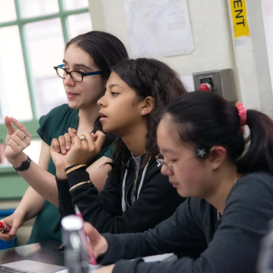 Teaching Fellow teaching lesson to students at Knowles Teacher Initiative