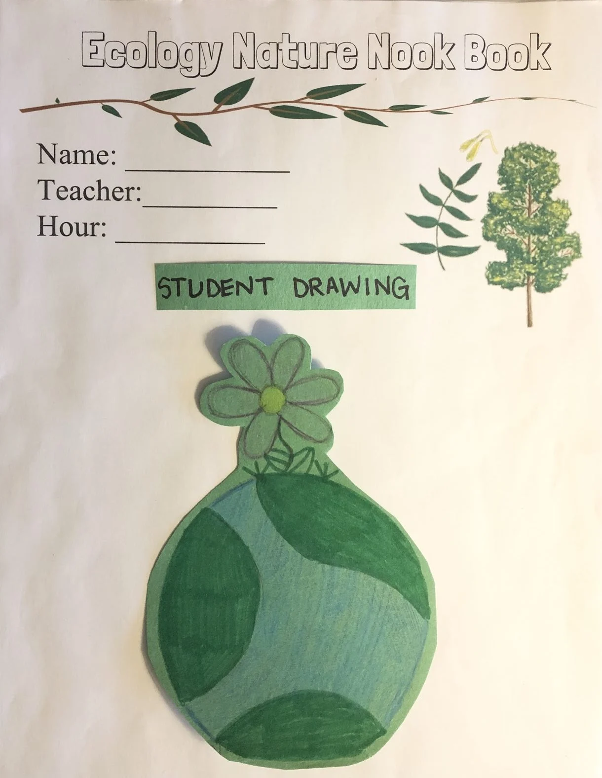 Figure 2. Student Nature Nook Book with Student Drawing.