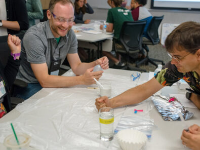 Teaching fellows at Knowles Teacher Initiative conducting a science experiment